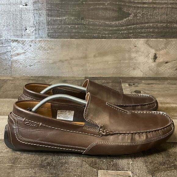 Men’s Clarks Collection Ultimate Comfort Brown Size 12M Driving Moc Loafers - Picture 1 of 7